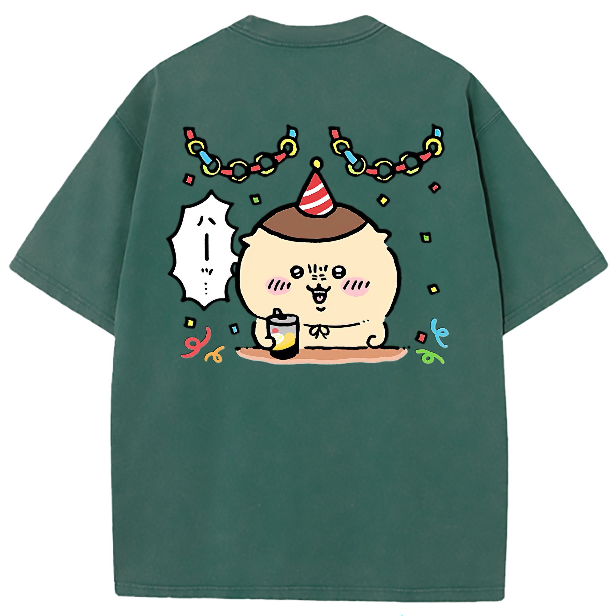 （画像用） ちいかわ くりまんじゅう Chii-kawa kuri manjū 綿100% ヴィンテージ風 半袖Tシャツ（背面プリント）